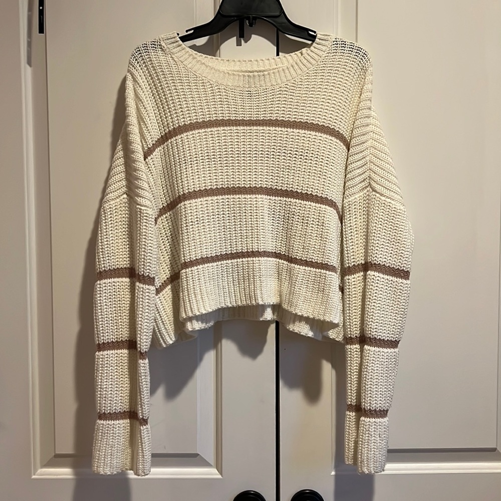 MOON&MADISON Size M Dusty Rose Striped Sweater